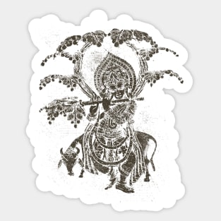 Lord Krishna playing flute Sticker